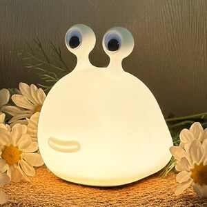 Slug Night Light Silicone Lamp for Kids USB Rechargeable Cute Animal White